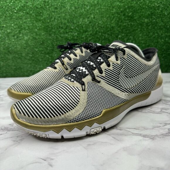Nike Free Trainer 3.0 V4 NFL Super Bowl 50 Gold Black Men's 10 RARE! Sneakers - Picture 1 of 9